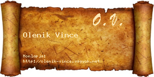 Olenik Vince névjegykártya